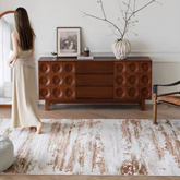 Classic Scandinavian 3D design Wilton woven carpet (meredith-orange)